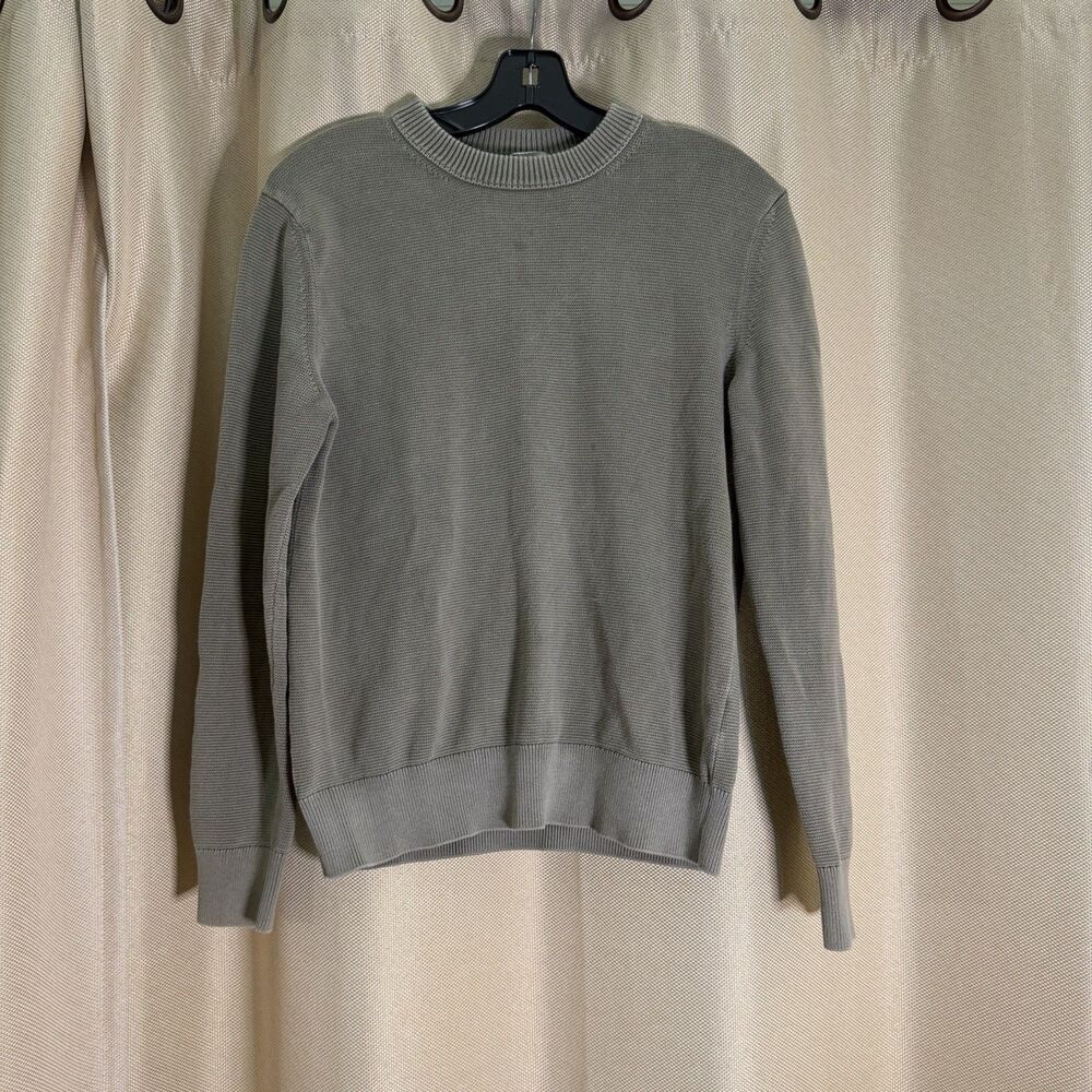 Buck Mason $138 Dyed Cotton Traveler Sweater Fatigue Olive Green XS Military